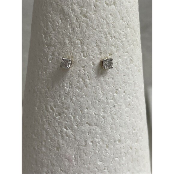 Past Present Future 3-Stone Diamond Earrings in 10k Yellow Gold. READ - Picture 6 of 12